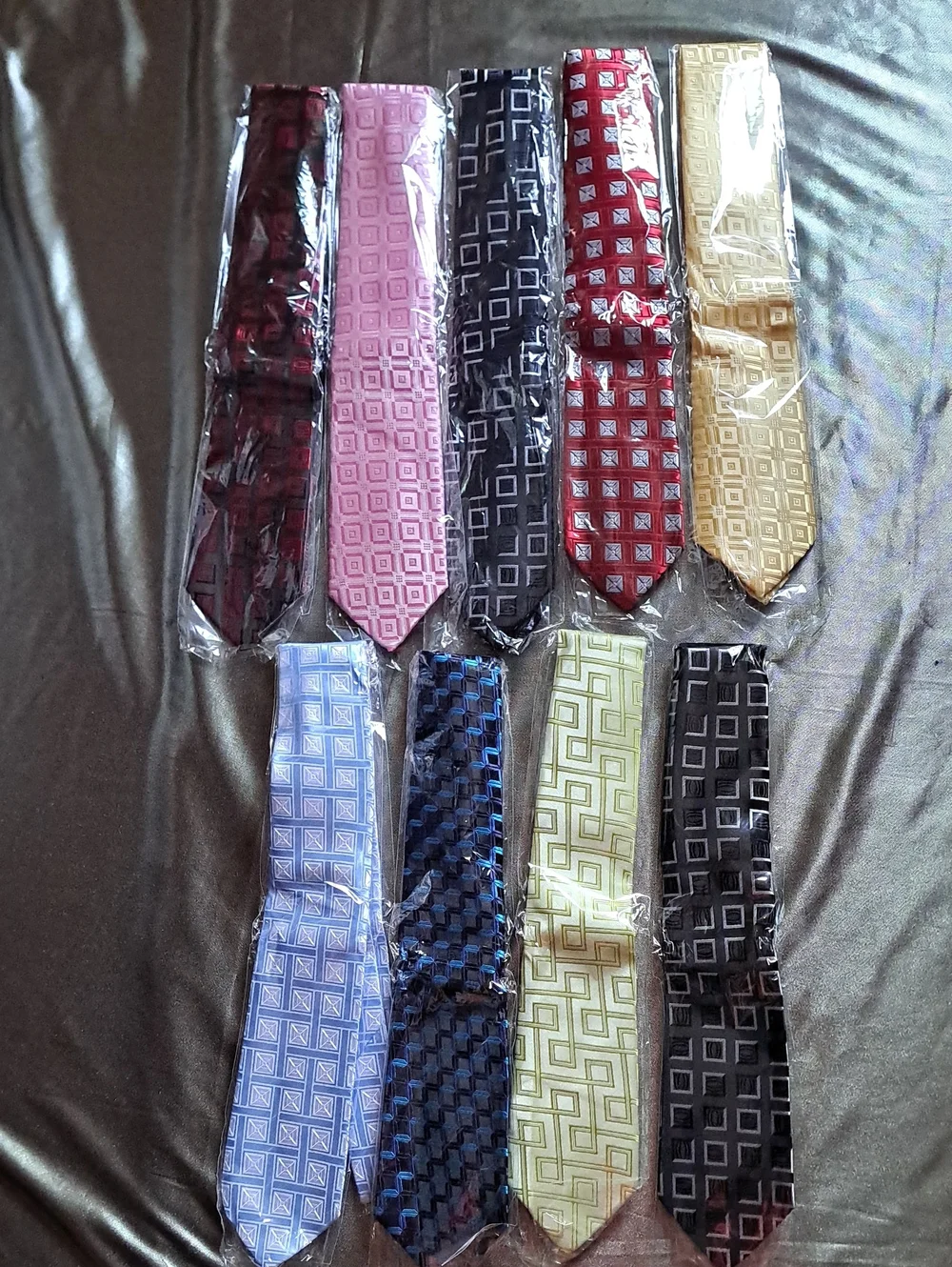 Men's Geometric Pattern Necktie - Assorted Colors 100% Polyester